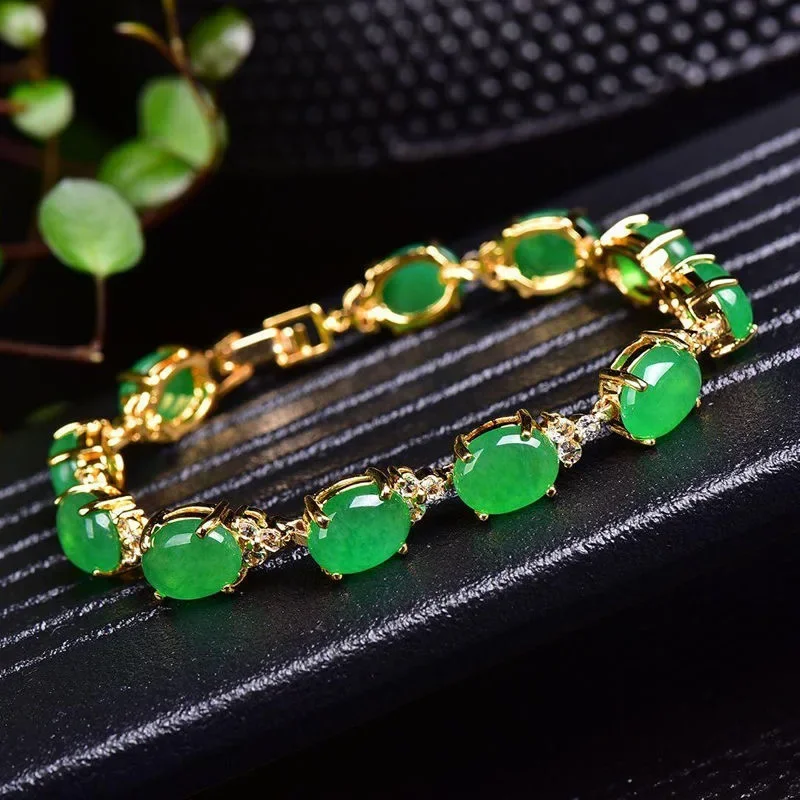 Jewelry & Watches Vitopoulos Reviews - Naturalny zielony jadeitowy agat miłość bransoletka